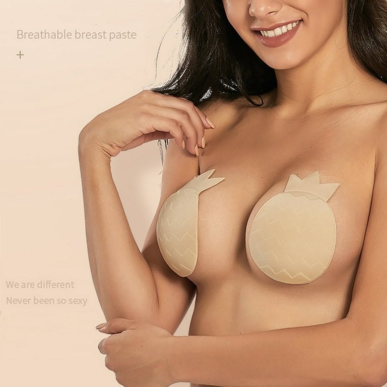 Lolmot Sticky Bra for Women Breast Lift Pineapple Pasties Invisible  Anti-Penetration Point Adhesive Bra Silicone Reusable Nipple Covers Breast  Lift Tape Push Up Strapless Nipple Covers 
