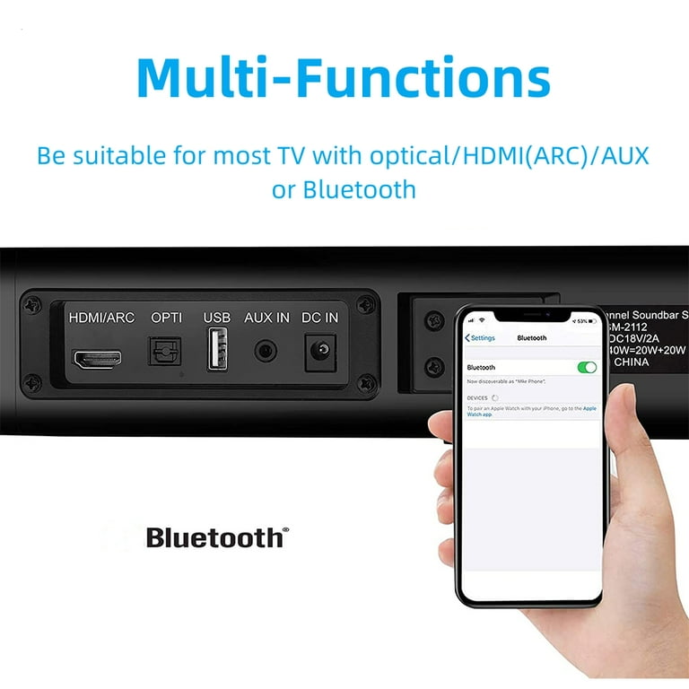 Bluetooth5.0 TWS Soundbar für TV Heimkino 3D