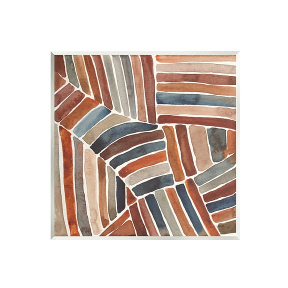 Stupell Industries Abstract Terracotta Stripes Abstract Painting Unframed Art Print Wall Art, 12 x 12