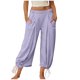 thumbnail image 3 of TaTaai Women's Solid Color Loose Fit Elastic Waist Beam Foot Long Pants Comfortable Casual Trousers with Convenient Side Pockets Versatile Daily Sports and Lounge Pants Gift, 3 of 6