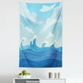 thumbnail image 1 of Wave Tapestry, Hokusai Inspired Blue Ocean in Calm Tones Nautical Seascape, Fabric Wall Hanging Decor for Bedroom Living Room Dorm, 5 Sizes, Dark Sky Blue Pale Blue, by Ambesonne, 1 of 1