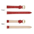 thumbnail image 2 of Correas de reloj de cuero Uxcell de 12 mm, correa de reemplazo clásica con relieve, elegante pulsera de reloj vintage, rojo y dorado, 2 of 6