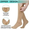 thumbnail image 6 of 2 Pairs Wukang 15-20 mmHg Beige L/XL Size Zipper Compression Socks Closed Toe Knee High Compression Stockings for Men & Women, 6 of 6