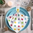 thumbnail image 3 of GZHJMY Colors Polka Dots Pattern Cloth Napkins, Set of 6 20 x 20 Inch Soft & Comfortable Polyester Dinner Napkin for Family, Restaurant, Weddings, Parties, 3 of 5