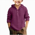 thumbnail image 1 of Splozh Chemise Boutonnée pour Enfants Décontractée Basique d'Été à Manches Longues Chandails pour Enfants Chemise Boutonnée pour Enfants Chemise Formelle pour Enfants, Violet Foncé, 13-14 Ans, 1 of 4