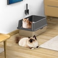 thumbnail image 6 of 2PACK Stainless Steel Cat Litter Box with High Sides Lid, Extra Large XL Litter Box for Big Cats, Metal Kitty Litter Boxes with Anti-Leakage Enclosure,Non-Stick,Odorless,Scoop Included, 6 of 6