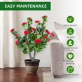 thumbnail image 2 of Qinaqin 4 Pack de 35in Artificial Camellia con Ground Spike Fake Silk Topiary Trees para Hogar Profundidadcor Garden Patio y Indoor Use Rojo Color, 2 of 6