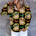 thumbnail image 2 of Sudadera de manga larga con estampado de capucha para mujer Blusa informal Tops Pompotops FGAJ16959, 2 of 7