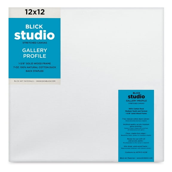 Blick Studio Stretched Cotton Canvas - Gallery Profile, 12" x 12"