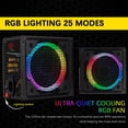thumbnail image 5 of ESGAMING Power Supply 750W, Full Modular RGB Power Supply, 80 PLUS Gold Certified PSU with 120mm Silent Cooling RGB Fan, ATX PC Power Supply with 25 ARGB Light Modes, 5 of 6