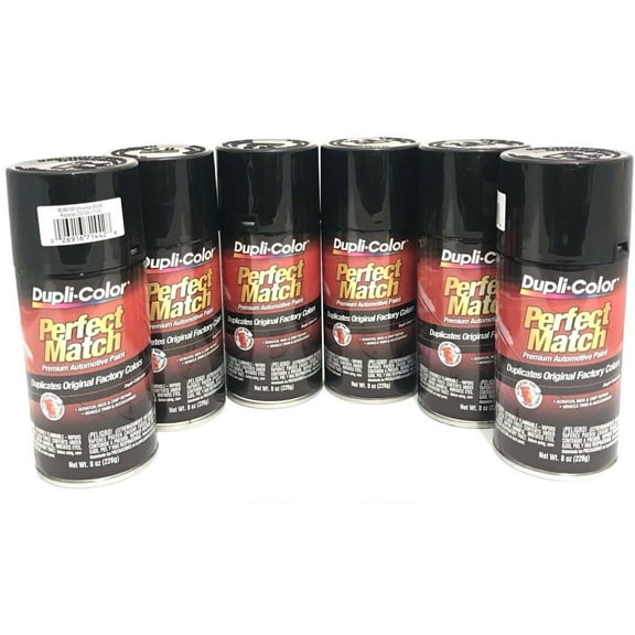 Dupli Color BUN0100 Black Automotive Touch-Up Paint 8 oz, 6 Piece 6 Pack