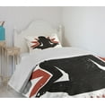 thumbnail image 4 of Ambesonne Yoga Quilted Bedspread Set 2 Pcs, Lotus Woman Flower Grunge, Twin Size, Orange Black White, 4 of 6