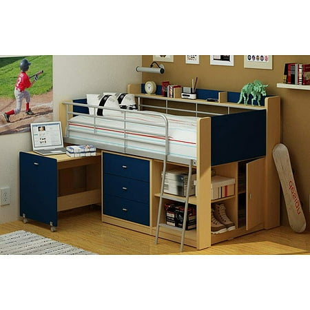 Charleston Loft Bed With Desk Navy And Natural Charleston Loft Bed With Desk Navy And Natural