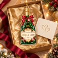 Personalized First Christmas Engaged Champagne Bottle Ornament ...