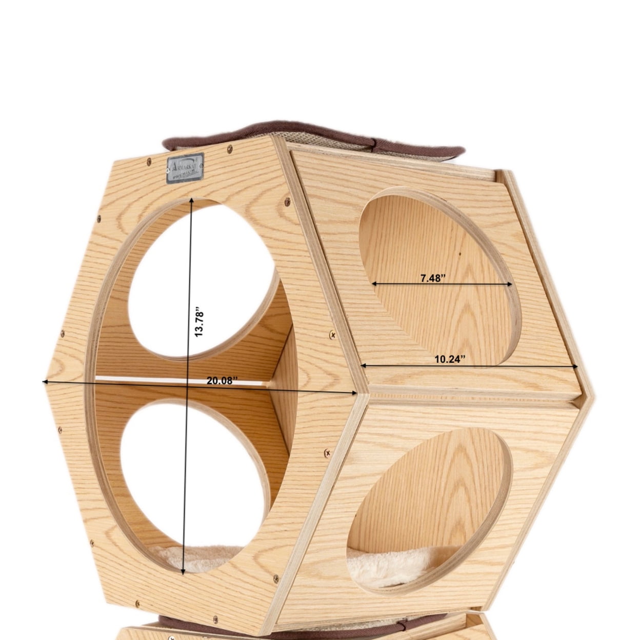 Armarkat Wall Tree Additions Set of Two Natural Wood Cat Shelves W2107A