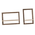 thumbnail image 3 of Estantes flotantes, juego de estantes de almacenamiento y exhibición, estantes de pared de madera, decoración de pared para oficina 2 piezas marrones, 3 of 8
