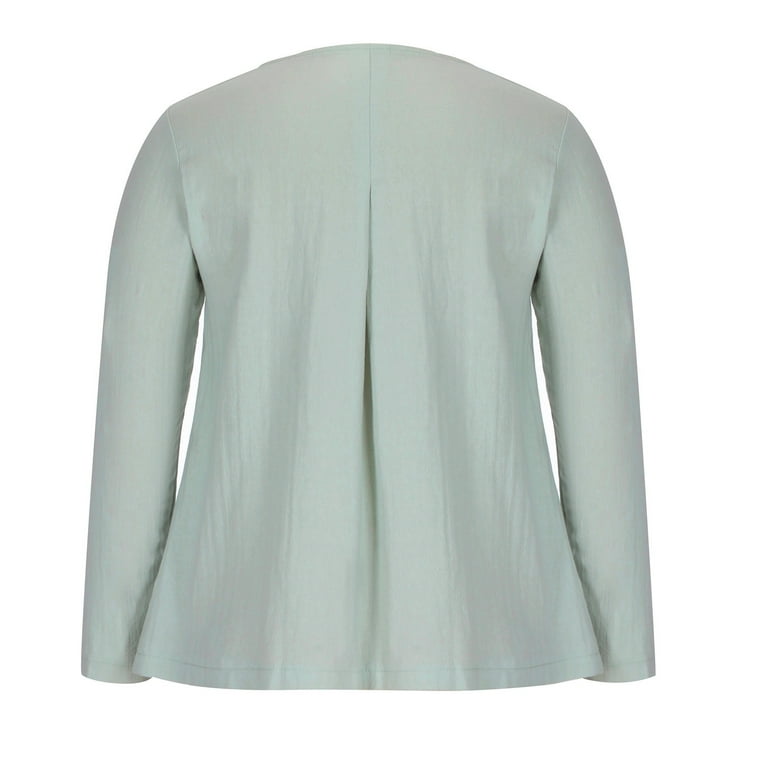 【BAON】[unisex] Topbert Color Linen Over L/S Tee - Linen 60 PBNBP Linen Shirts for Women,Long Sleeve Tshirts for Women