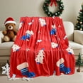 thumbnail image 4 of Warm Throw Blanket Red Snowflake Christmas Blanket Red Print Soft Warm Nap Blanket Suitable for Sofa Bed Camping Festival, 4 of 6