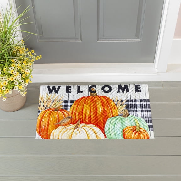 Fresh Pumpkins Embossed Floor Mat
