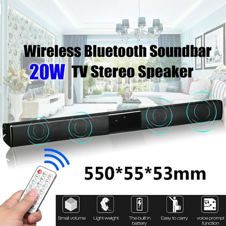 Tv Speakers With Remote 22 inch Wireless 4.1 Soundbar TV Stereo Speaker HIFI Superbass Subwoofer Sound Bar Home Theater Home Audio For PC Computer Smartphone Remote Control ()