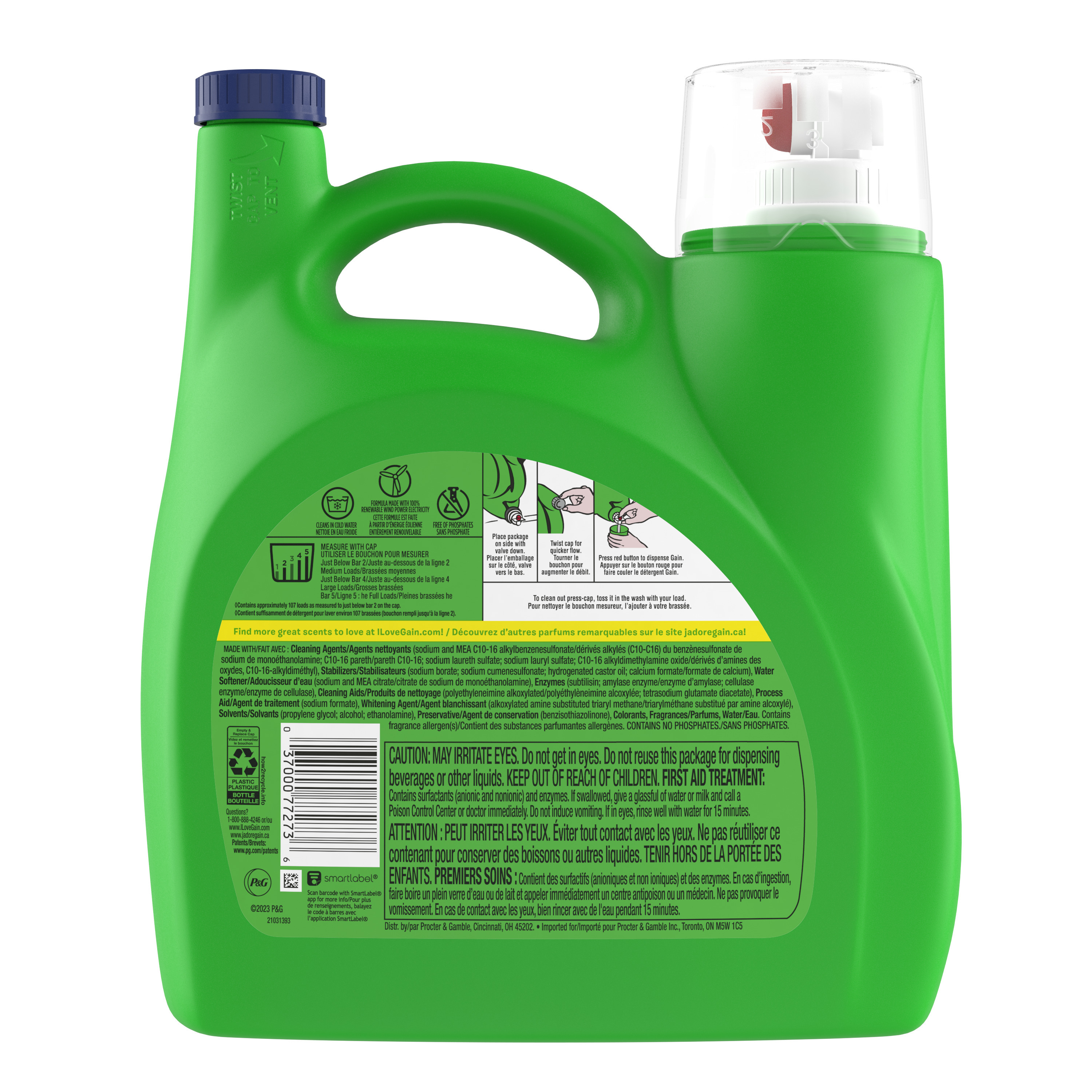 Gain + Aroma Boost Liquid Laundry Detergent, Original Scent, 107 Loads, 154 fl oz - image 9 of 9
