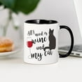 thumbnail image 3 of CafePress - All I Need Is Wine And My Cat - 11 oz Ceramic Mug - Novelty Coffee Tea Cup, 3 of 4