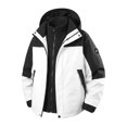 thumbnail image 4 of LYSMORA Men's Color Block Hooded Rain Jacket Full Zip Adjustable Cuff Outdoor Wind Coat for Hiking and Camping, 4 of 8