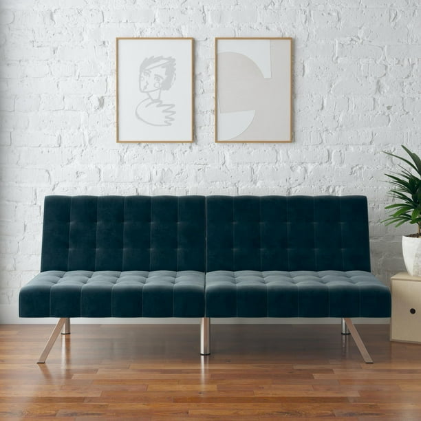Mainstays Morgan Futon Convertible Sofa Bed And Couch Blue Velvet Com Mainstays Morgan Futon Convertible, Morgan Sofa Bed
