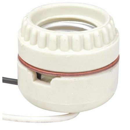 Leviton Porcelain Keyless Lamp Socket - Light Bulb Socket - White, Each