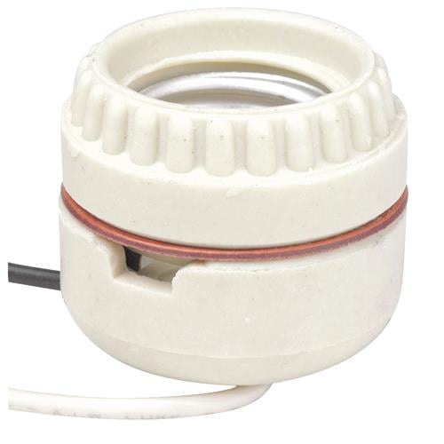 Leviton Keyless Lamp Socket PORCELAIN W/LEADS, Each