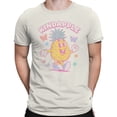 thumbnail image 2 of Smartprints Kindapple Pineapple Cartoon Men's T-Shirt Off White, Cotton, S, 2 of 4