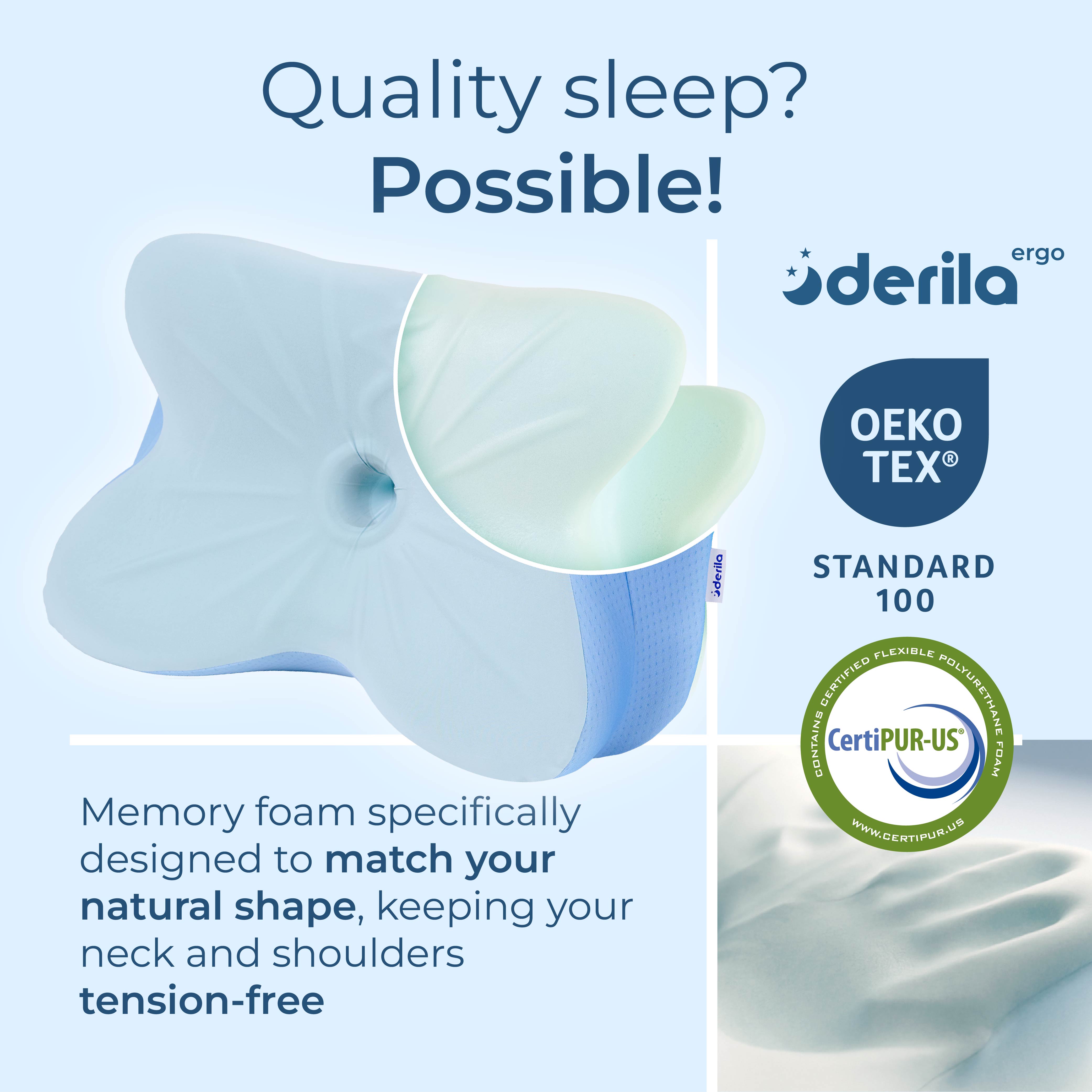 Derila Ergo Cervical Memory Foam Pillow, Blue photo 3