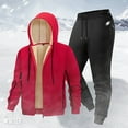 thumbnail image 5 of Mens 2 Piece Tracksuits Sherpa Lined Thick Zip Up Hoodie Jacket and Joggers Pant Sets Warm Winter Sport Outfits (M, Red), 5 of 7