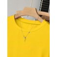 thumbnail image 4 of Womens Yellow Crew Neck Short Sleeve T-Shirt With Ruched Side Detail, 4 of 7