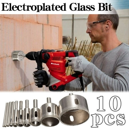

Sunward 10Pcs 6-32mm Diamond Hole Saw Drill Set 100 Grits Tile Glass Drill