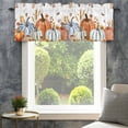 thumbnail image 4 of Thanksgiving Fall Farmhouse Short Window Curtain Valances, Autumn Orange Blue Green Pumpkin Leaf Rod Pocket Kitchen Valances for Living Room Bedroom Bathroom Cafe 42" x 18", 4 of 8