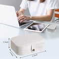 thumbnail image 5 of FOAUUH Travel Jewelry Box, PU Leather Small Jewelry Organizer for Women Girls, Double Layer Portable Mini Travel Case Display Storage Holder Box for Stud Earrings, Rings, Necklaces, Bracelets ( White), 5 of 6