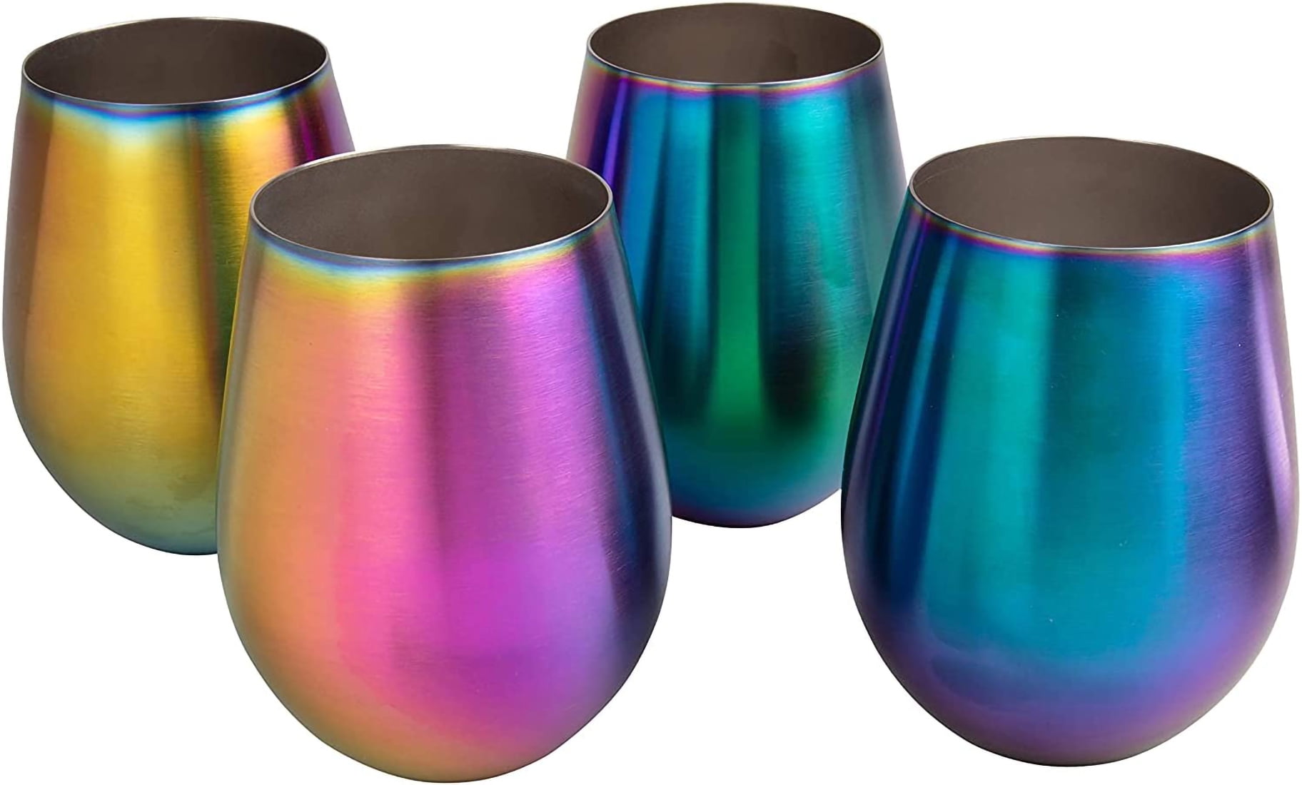 True Silicone Wrapped Wine Glasses, Stemless Glass Tumblers, Dishwasher  Safe Drinkware, 16 Oz Multicolor Set of 4