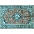 thumbnail image 1 of Ahgly Company Indoor Rectangle Medallion Light Blue Traditional Area Rugs, 8' x 10', 1 of 4