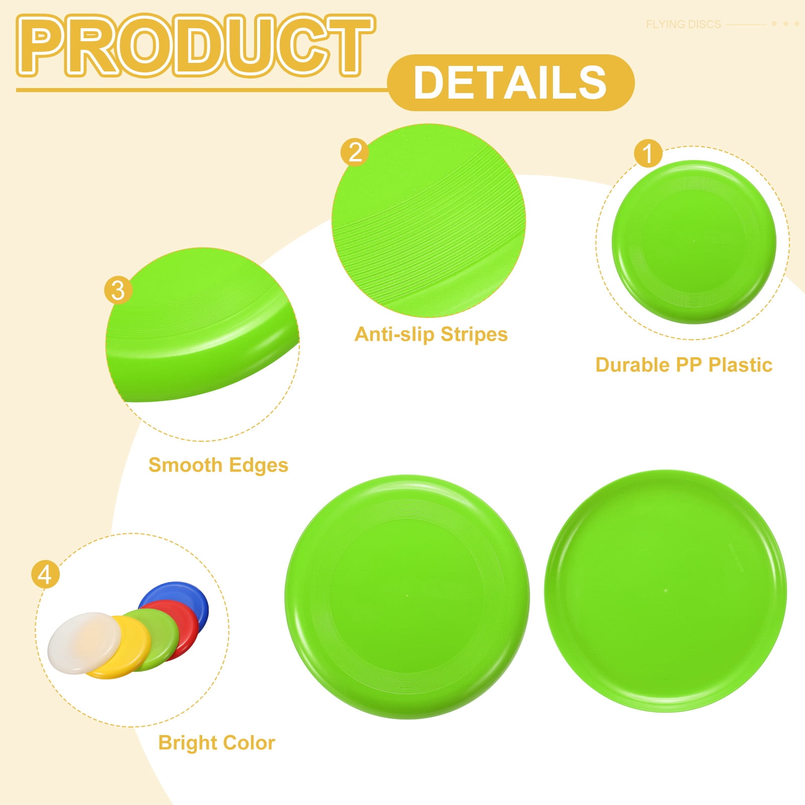 Uxcell Flying Disc Colorful Plastic Flying Disk Flyer for Outdoor Sports Training Playing Lawn Game Green