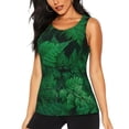 thumbnail image 3 of Goofa Green Leave Fern Printed Womens Workout Tops for Women Sleeveless Yoga Shirts Athletic Running Tank Tops Sleeveless Gym Clothes Workout Apparel-Large, 3 of 9