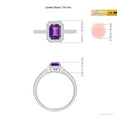thumbnail image 4 of ANGARA Natural Emerald-Cut Amethyst Engagement Ring with Diamond Halo in 14K White Gold for Women (Size-7x5mm) | February Birthstone, Anniversary, Jewelry Gift for Women | Natural Amethyst Ring, 4 of 8