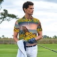 thumbnail image 4 of Daiia Horse Sunflowers Pattern Men’s Polo Shirts,Solid Deck Shirt,Classic Fit, Breathable Cotton Polo for Casual and Sport Wear-4X-Large, 4 of 7
