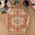 thumbnail image 3 of Orange Boho Round 15 Inch Placemats Set of 2, Geometric Antique Tribal Retro Ethnic HeatResistant Non Slip Place Mats for Dining Table, Wipeable Braided Kitchen Table Mats for Housewarming, 3 of 9