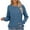 Blue, variant on QUNYINEY Crew Neck Women's Sweaters Solid Blue Ribbed Knit Pullover Tops Lightweight Casual Long Sleeve Loose Sweaters