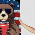 thumbnail image 3 of Autua Bear Sunglasses American Flag Bathroom Shower Curtain Set with Hooks 69"x72, 3 of 7
