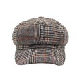 thumbnail image 2 of WITHMOONS Check Cotton Octagonal Hat Newsboy Beret Cap Baker Boy Flat Cap YZG0219 (Grey), 2 of 5