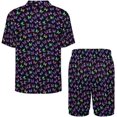 thumbnail image 3 of PRIYAL Men's Short Sleeve Pajama Sets Button Down Collar Sleepwear Soft Lounge Pjs Set Lightweight Men's Outfits, 3 of 9