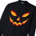 thumbnail image 5 of Halloween Crewneck Sweatshirt of Durable 50/50 Cotton/Poly - Scary Pumpkin Jack O Lantern Face on Black Fleece Pullover Unisex Size S, 8 oz, 5 of 6
