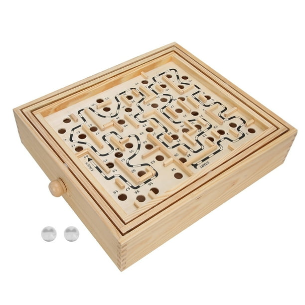 Juguete de Laberinto de Madera, Juguete de Juego de Laberinto de Mano Cómodo, Esquina Redonteada Moliendo Suave para Niños Adultos